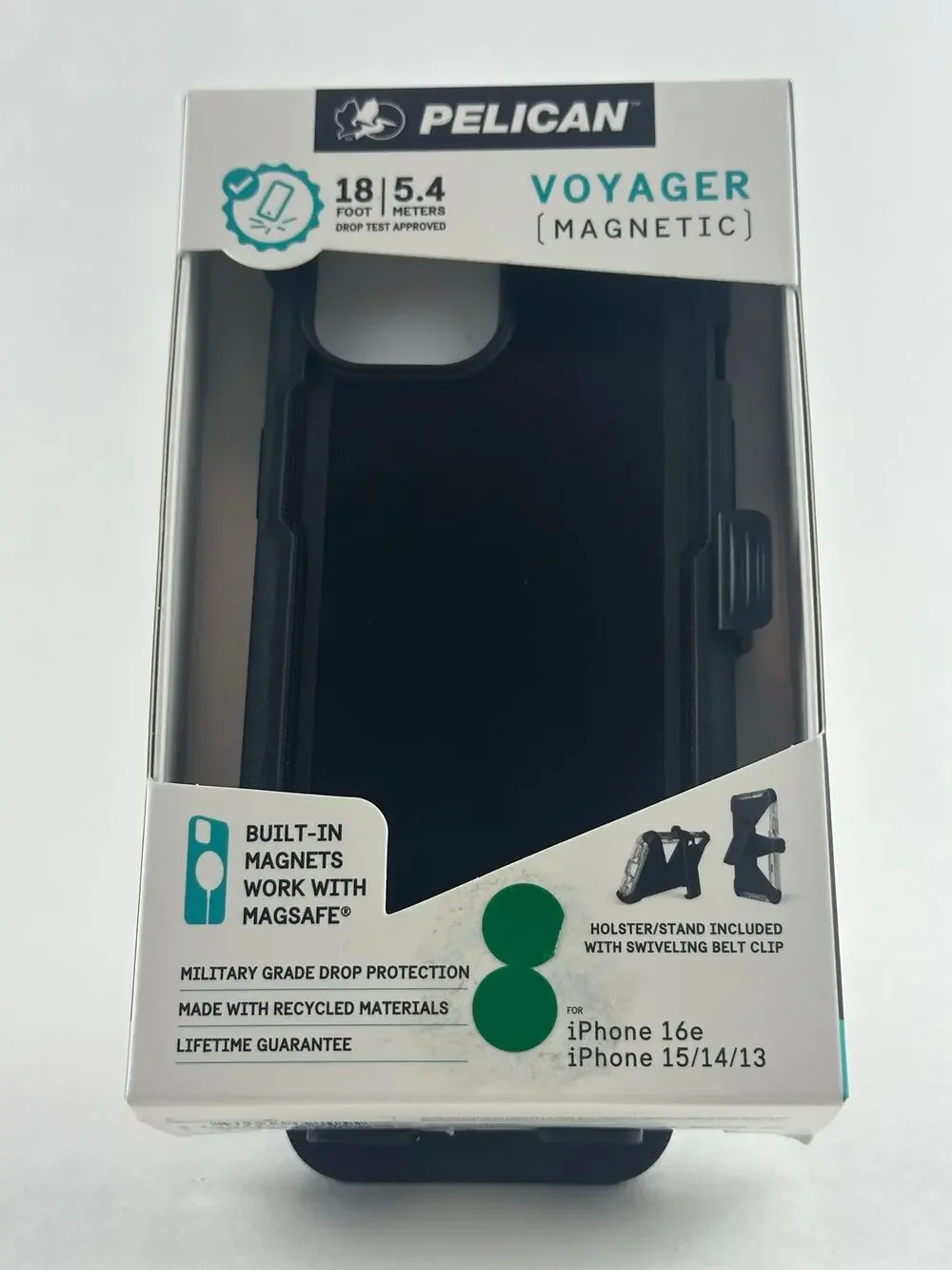Pelican Voyager Magnetic iPhone 16e/15/14/13 Black MagSafe Case NWT